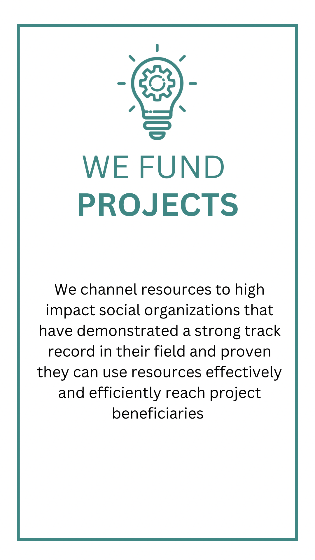 We fund 